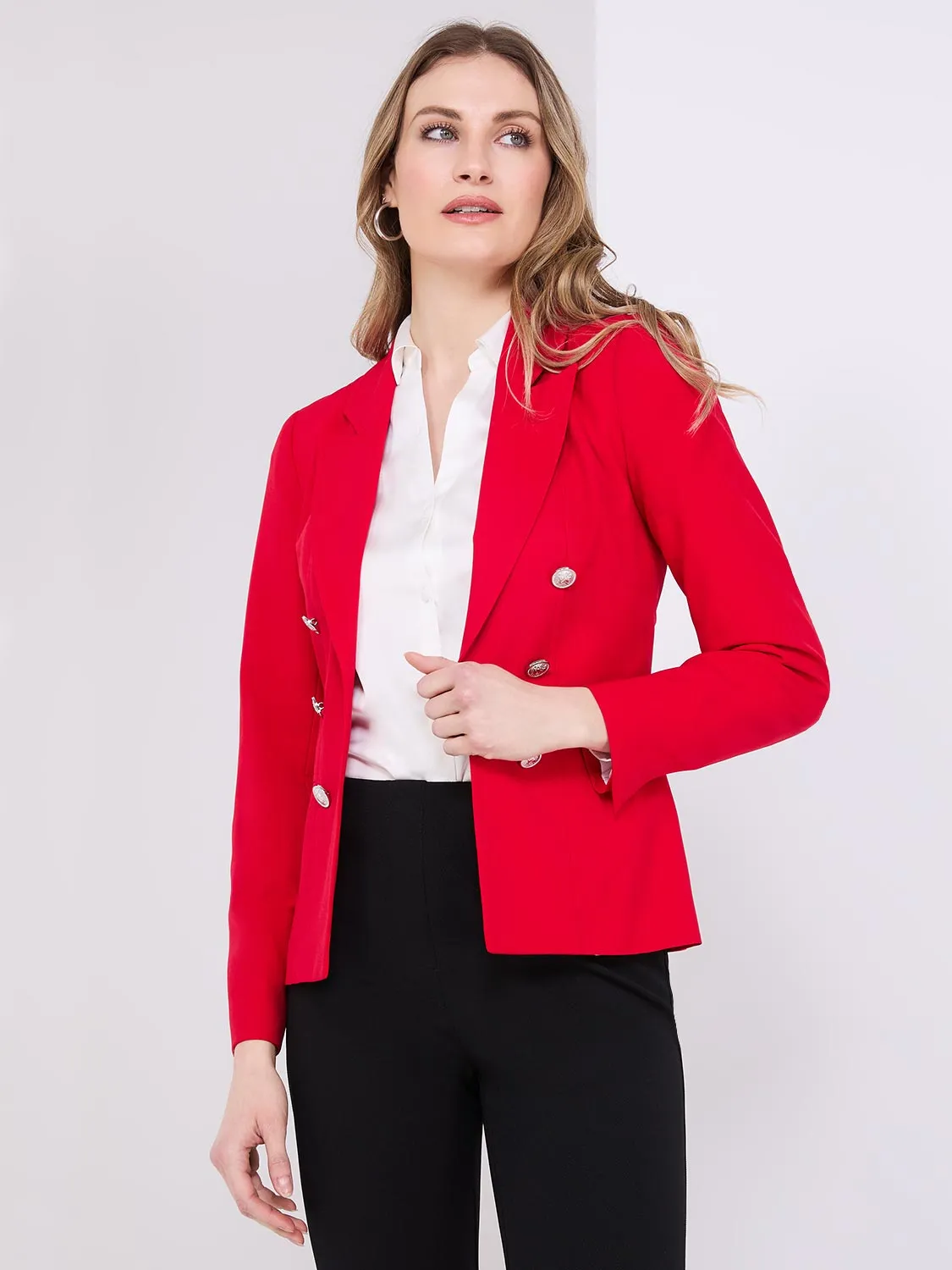 Faux Double-Breasted Blazer