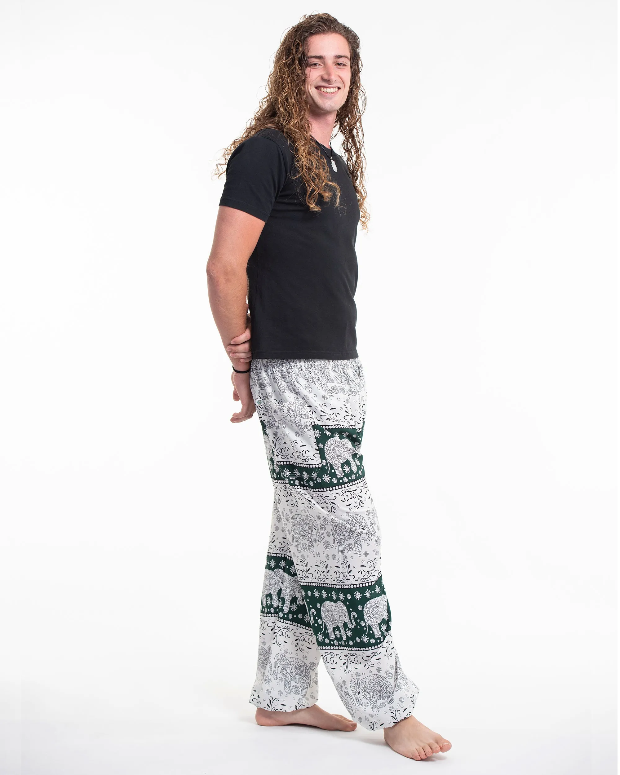 Floral Elephant Tall Harem Pants in Green