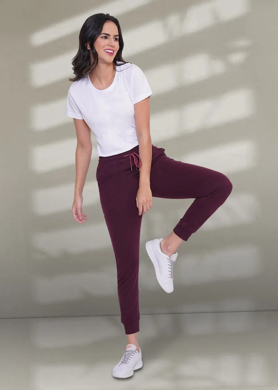 French Terry Jogger for Women: Wine