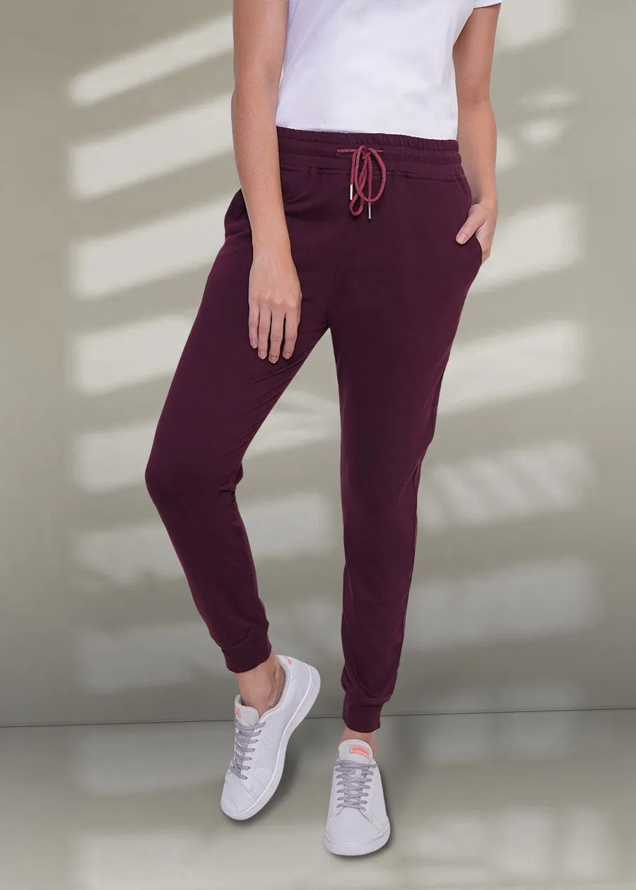 French Terry Jogger for Women: Wine