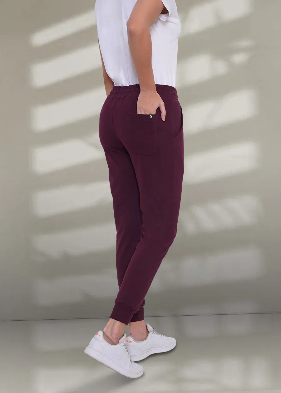 French Terry Jogger for Women: Wine