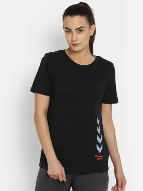 Gloria Women Cotton Black T-Shirt