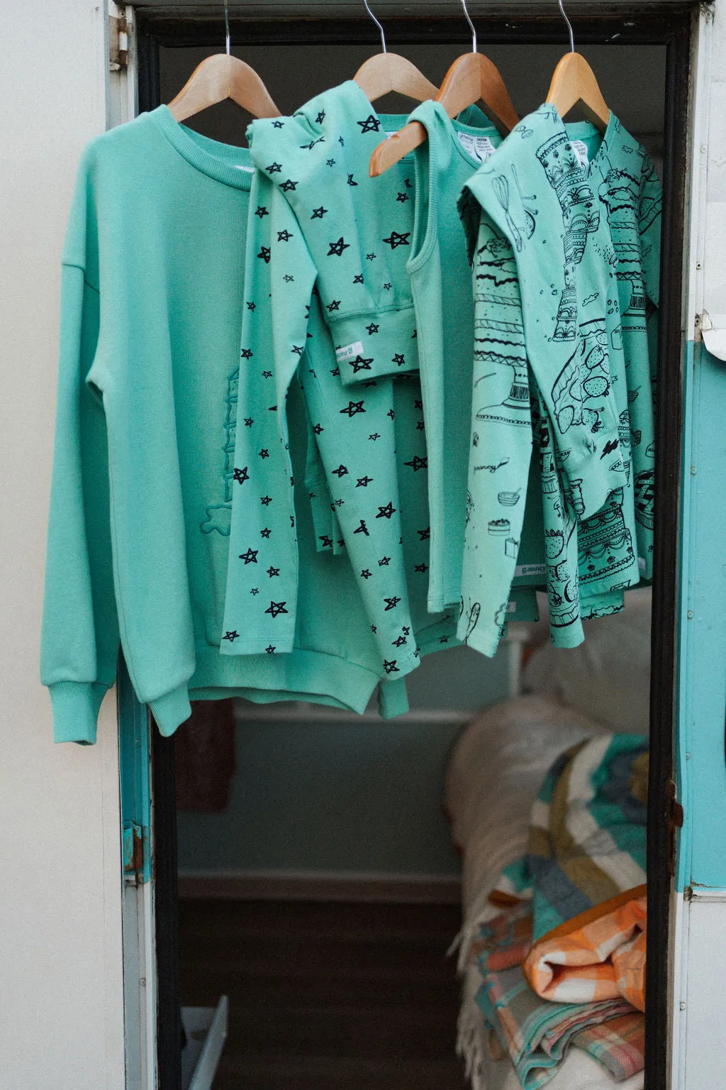 G.Nancy Cake Print Long Sleeve PJs - Teal