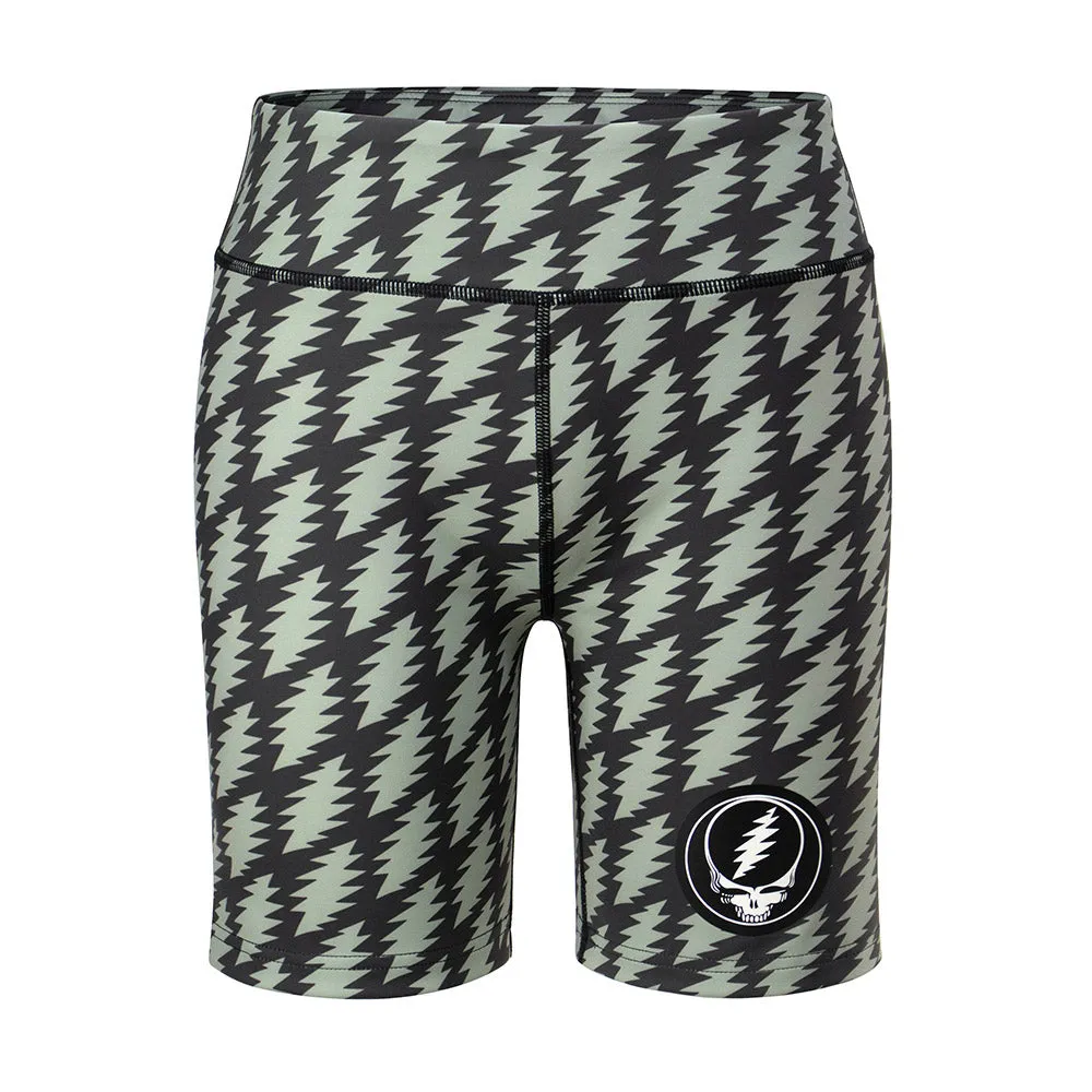 Grateful Dead | High Rise Shorts | Stealie All Over Bolt In Black