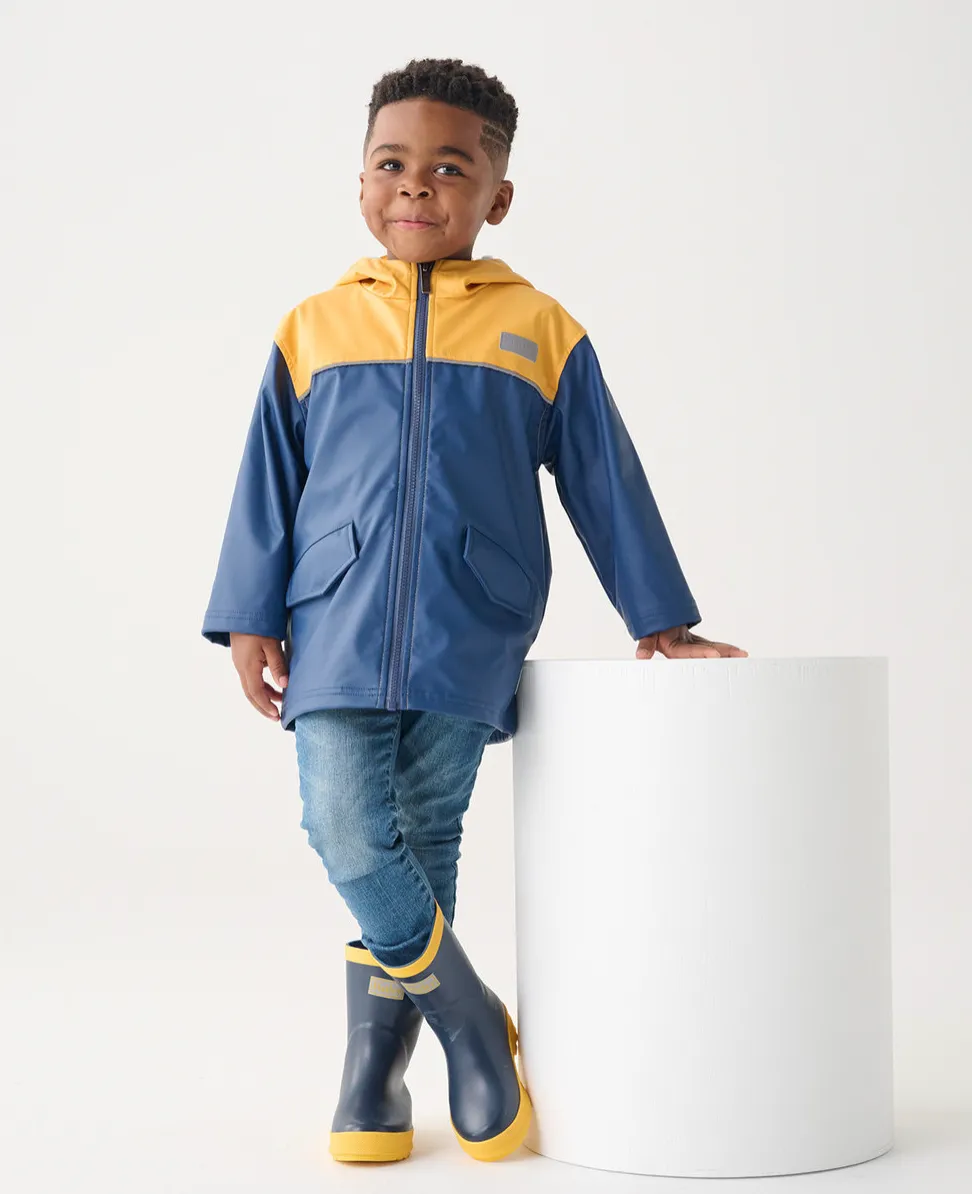 Hatley Yellow and Navy Mariner Rain Jacket