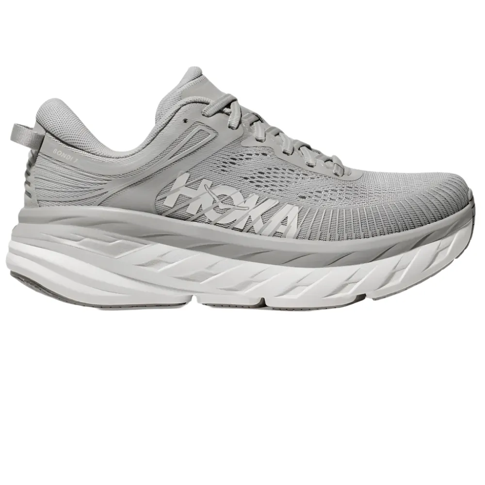 Womens Hoka Bondi 7 Running Shoes - Cushioned, Harbor Mist/White