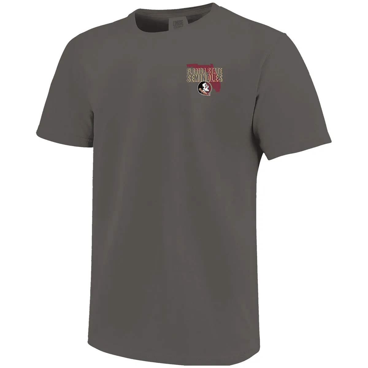 Image One Comfort Colors Florida State Seminoles Fight Song State Design Short Sleeve T-shirt - Grey