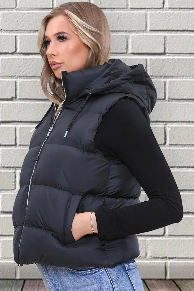 Italian Puffer Zip Hooded Short Gilet