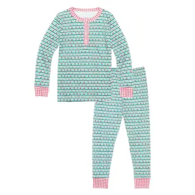 Joy Street Kids Balsam Stripe Two Piece Henley Pajamas