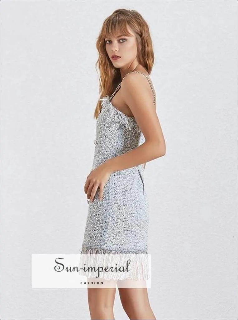 June Dress- Summer Sequined Mini Dress Party Women Sleeveless off Shoulder Spaghetti