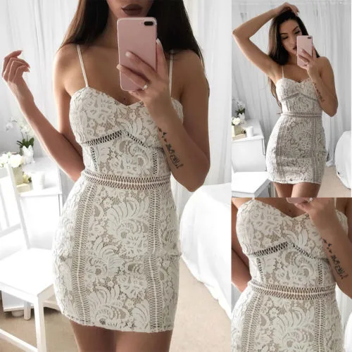 Lace V-Neck Sleeveless Cocktail