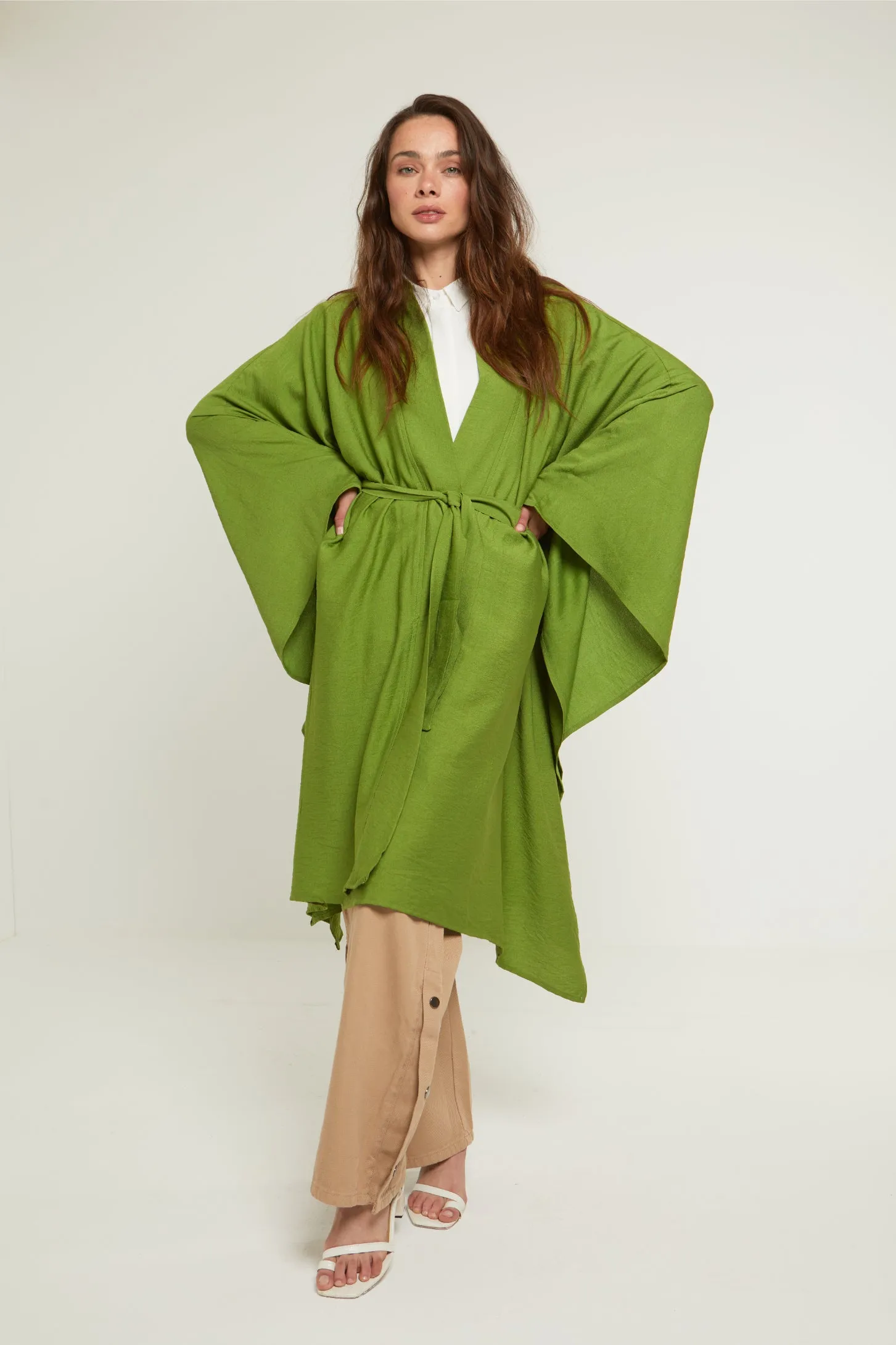 LET IT BE SHEER KAFTAN - GREEN