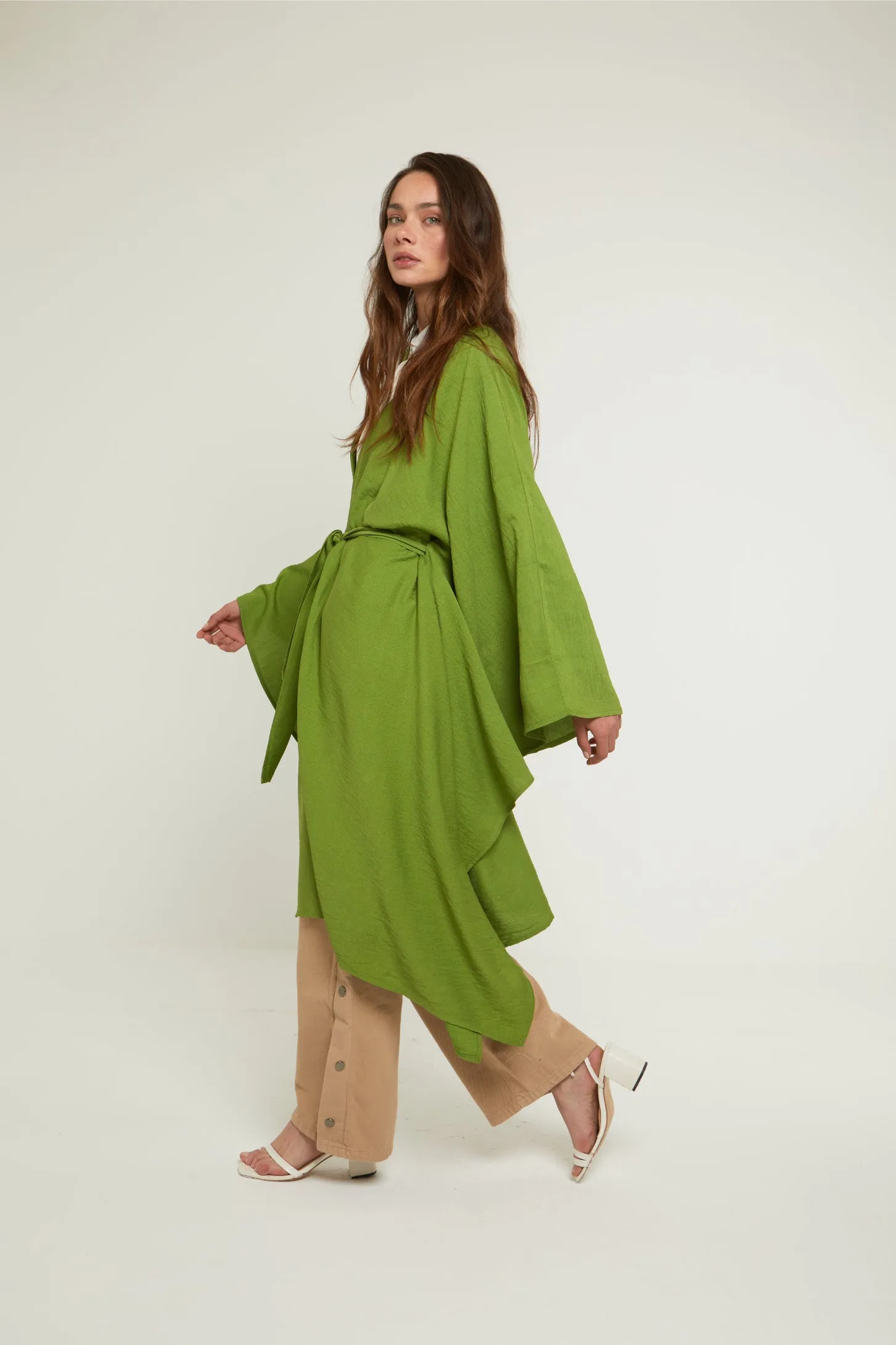 LET IT BE SHEER KAFTAN - GREEN