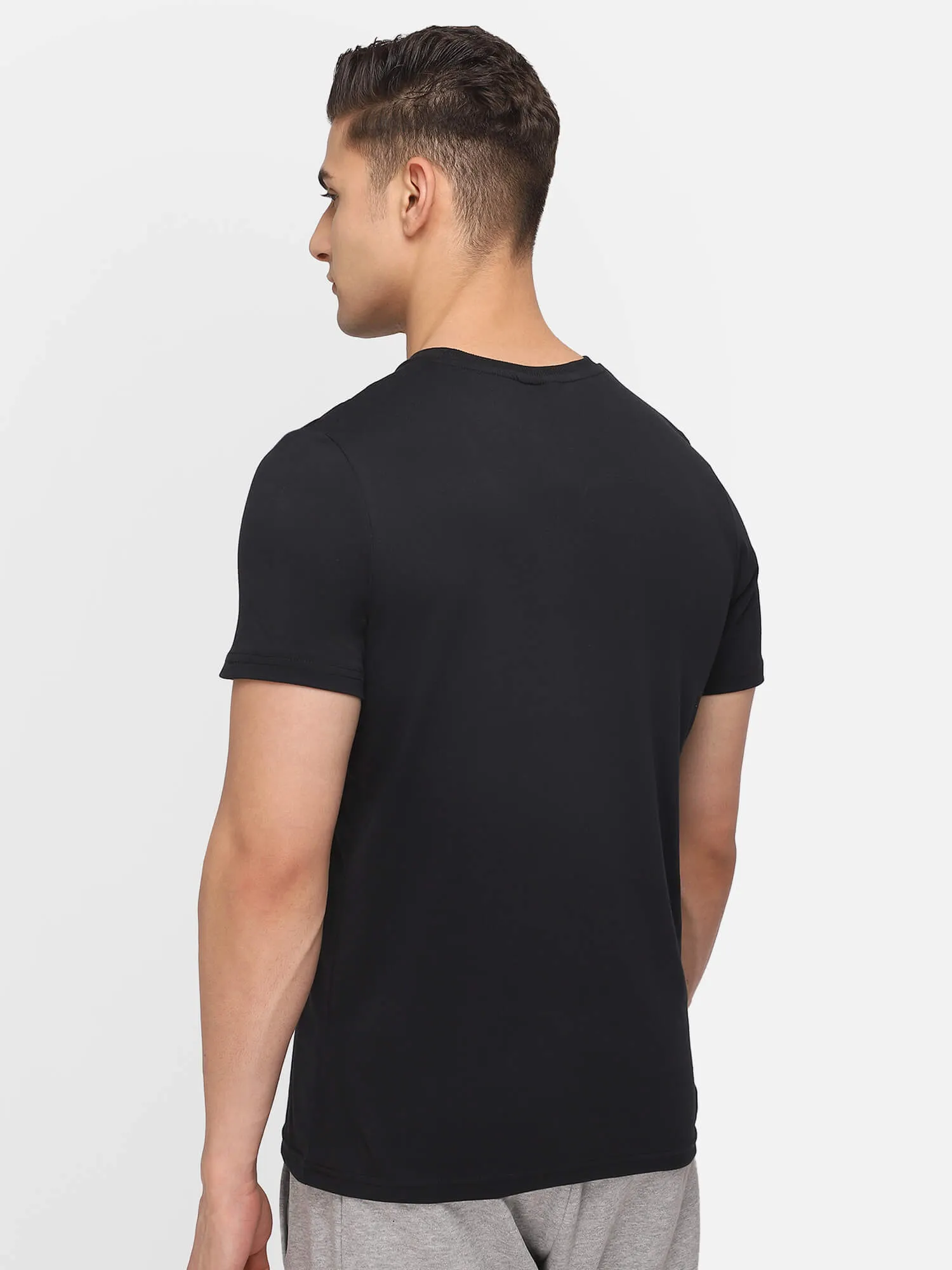 Lgc Musa Men Cotton Black T-Shirt