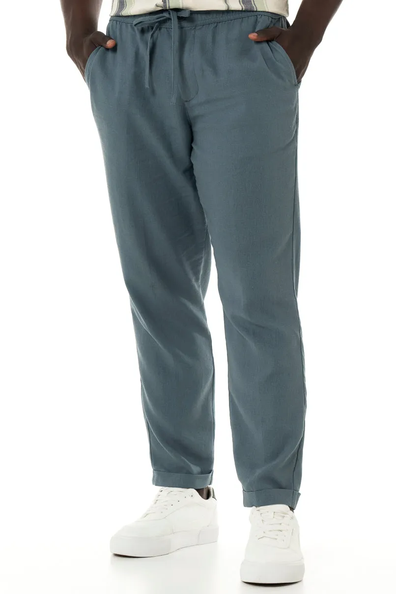 Linen Pants _ 150354 _ Petrol