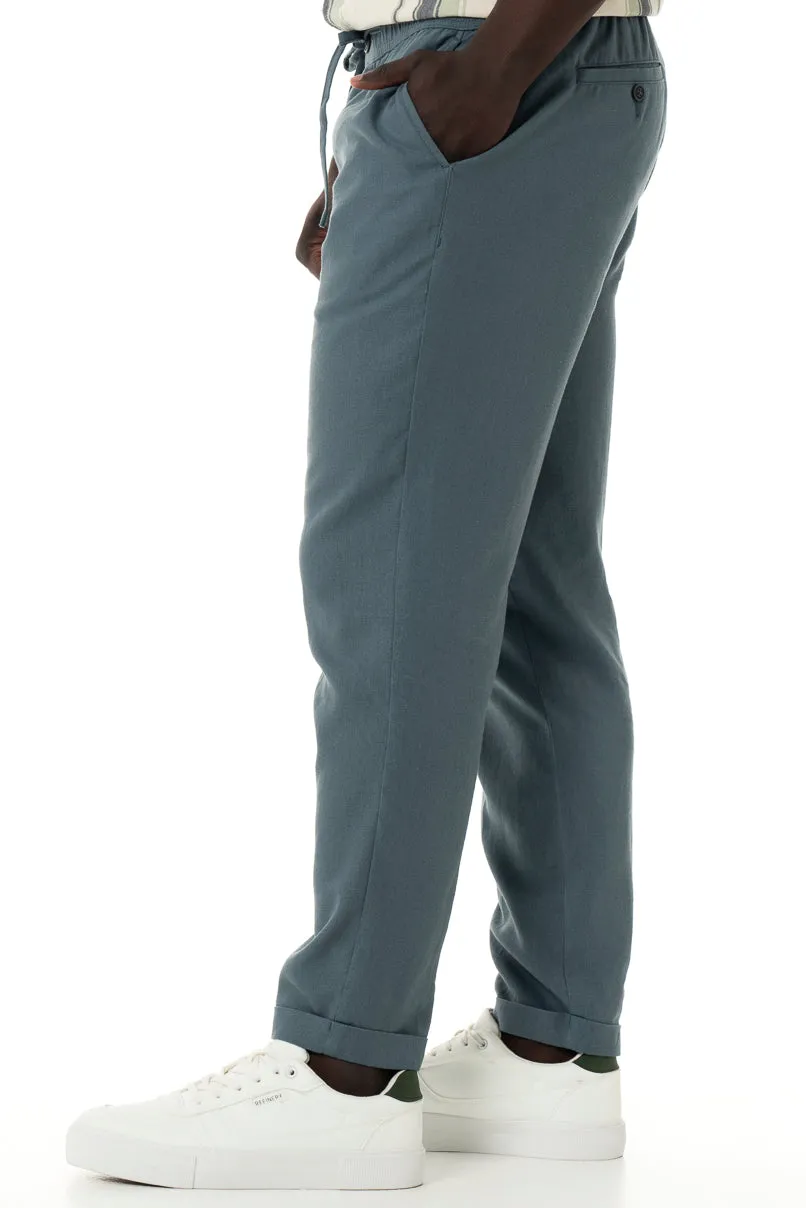 Linen Pants _ 150354 _ Petrol