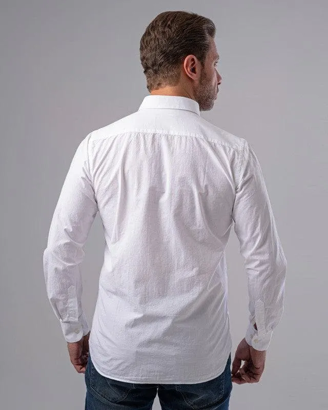 LONG SLEEVE PLAIN SHIRT - WHITE