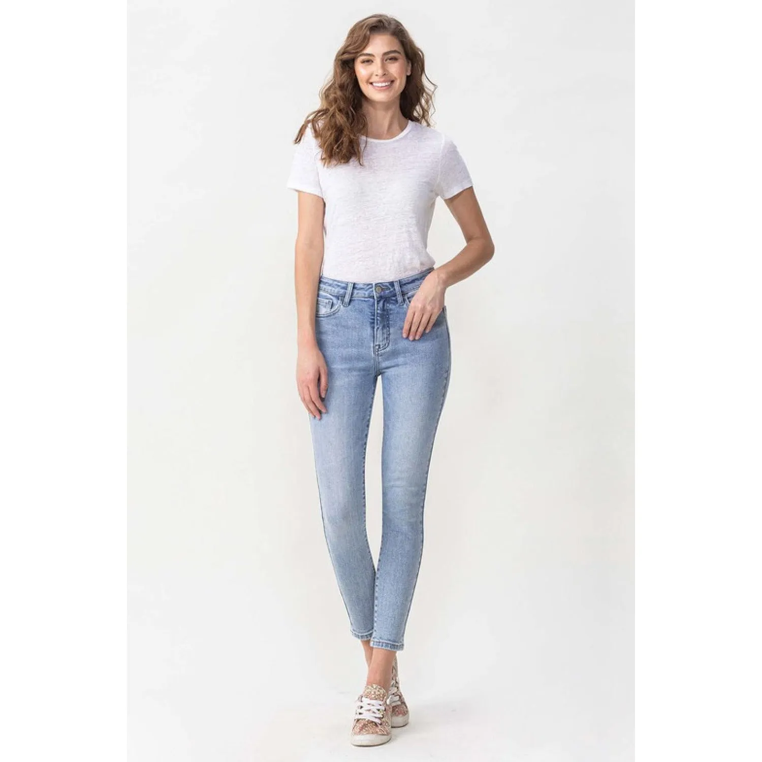 Lovervet Full Size Talia High Rise Crop Skinny Jeans