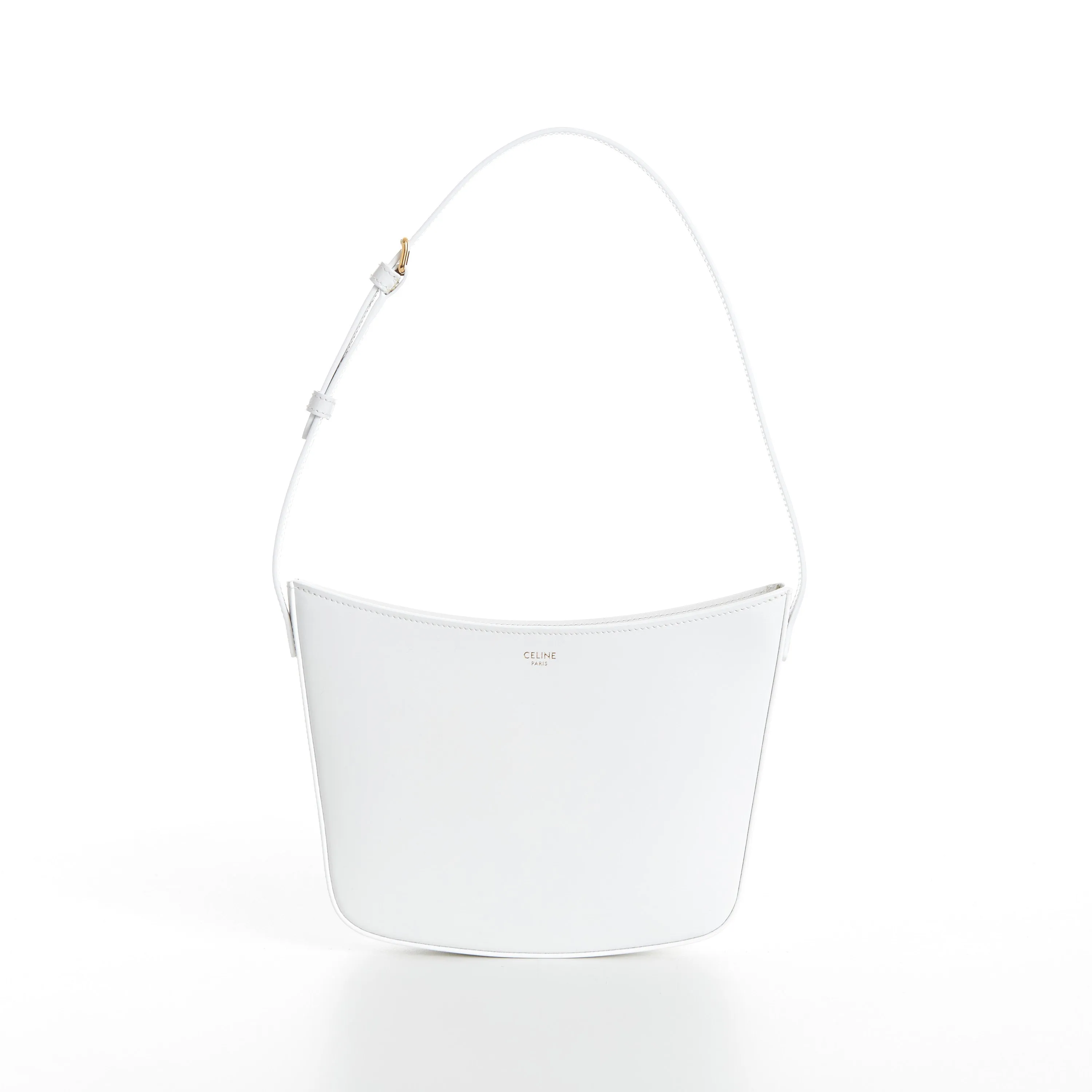 Medium Celine Croque Bag - Arctic White Shiny Calfskin