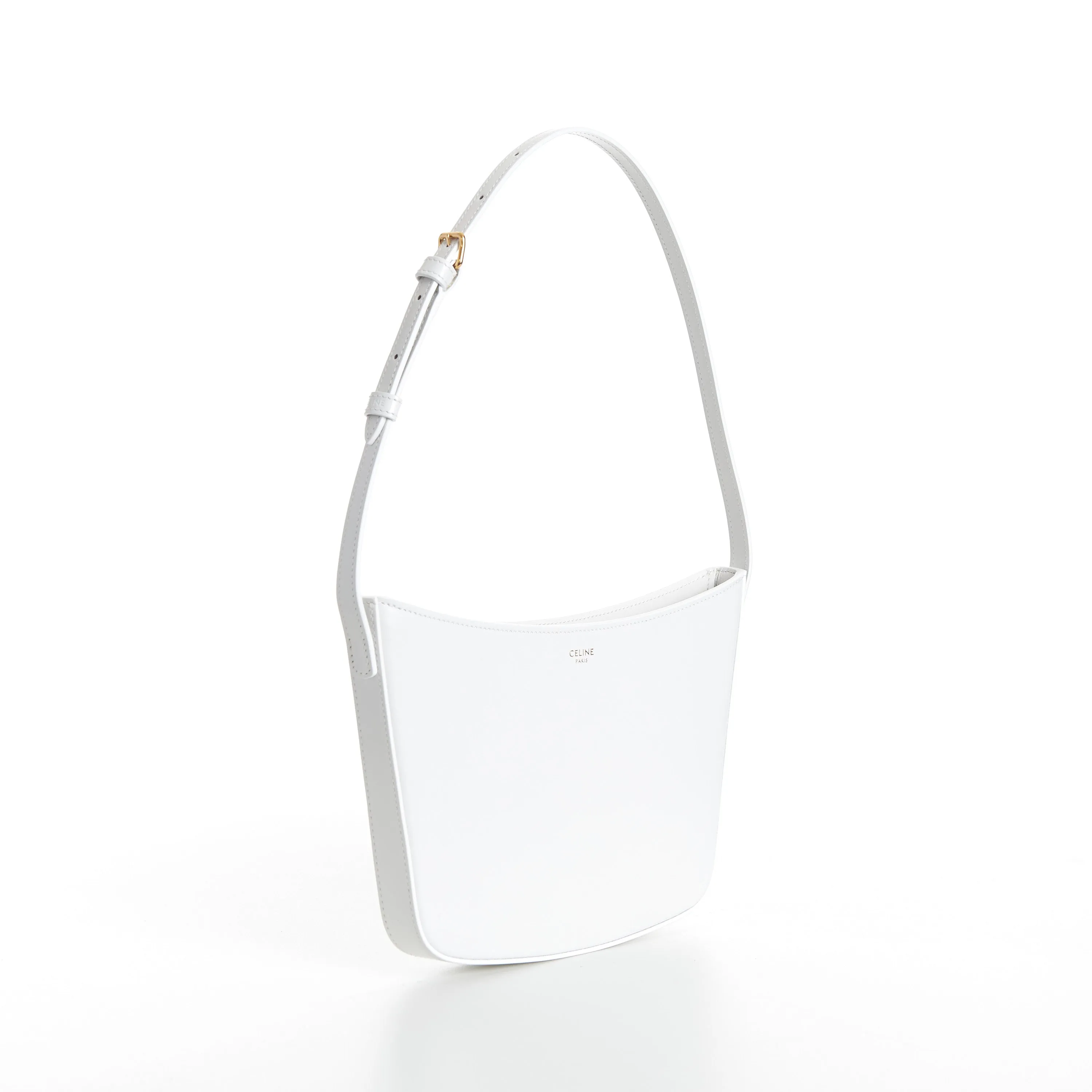 Medium Celine Croque Bag - Arctic White Shiny Calfskin