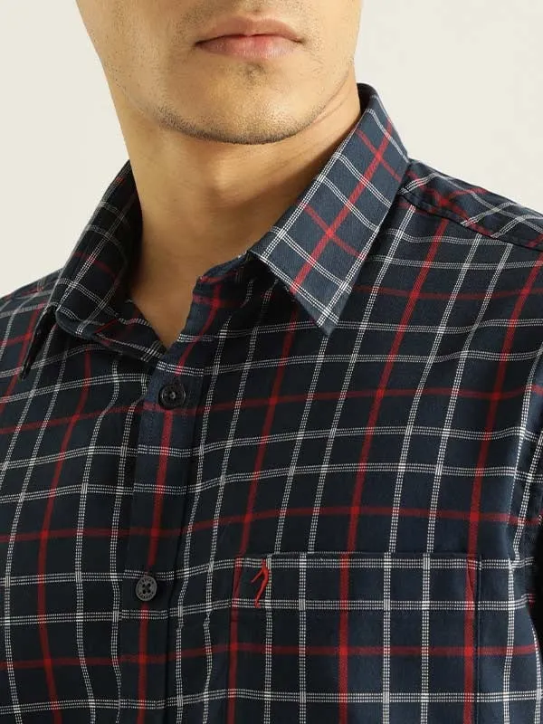 Men Checked Half Sleeve Cotton Shirt