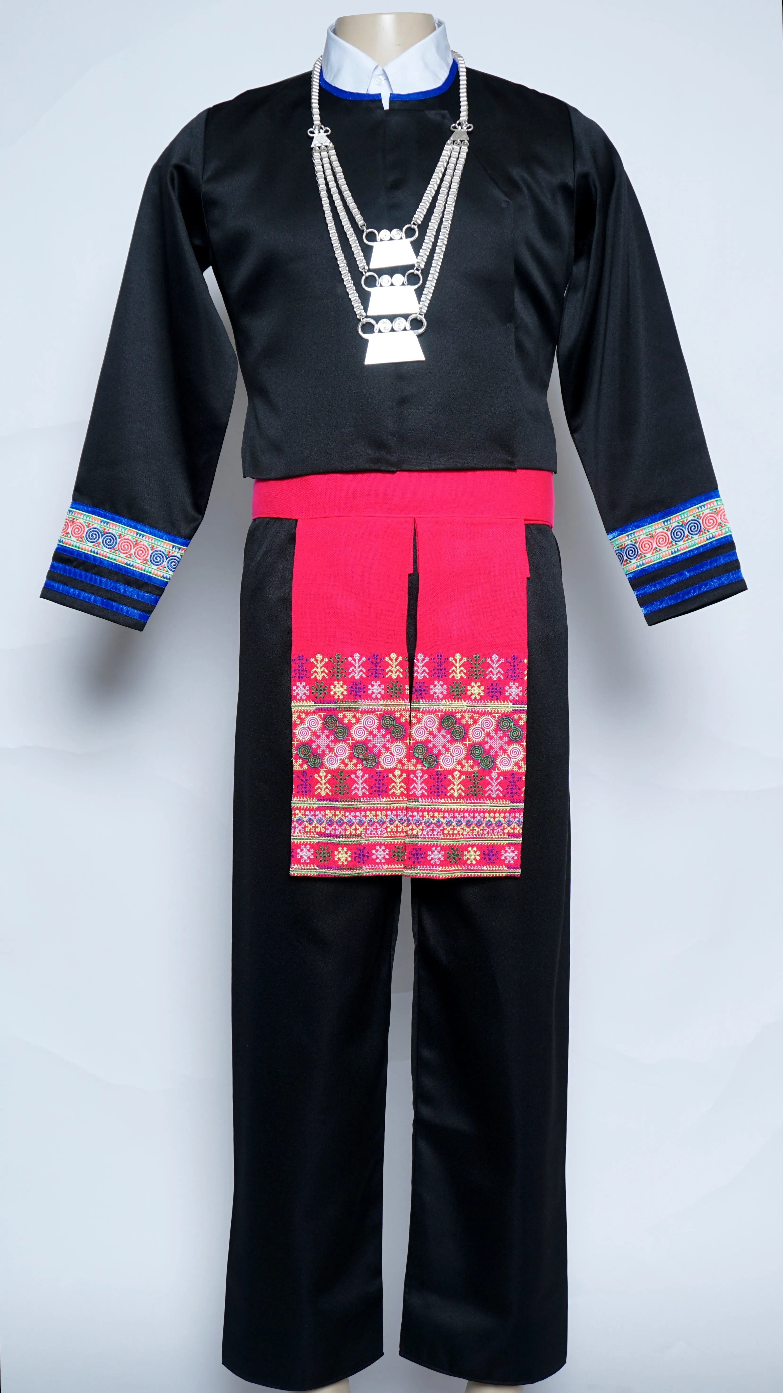 Men Hmong Txaij Set-Blue Trim