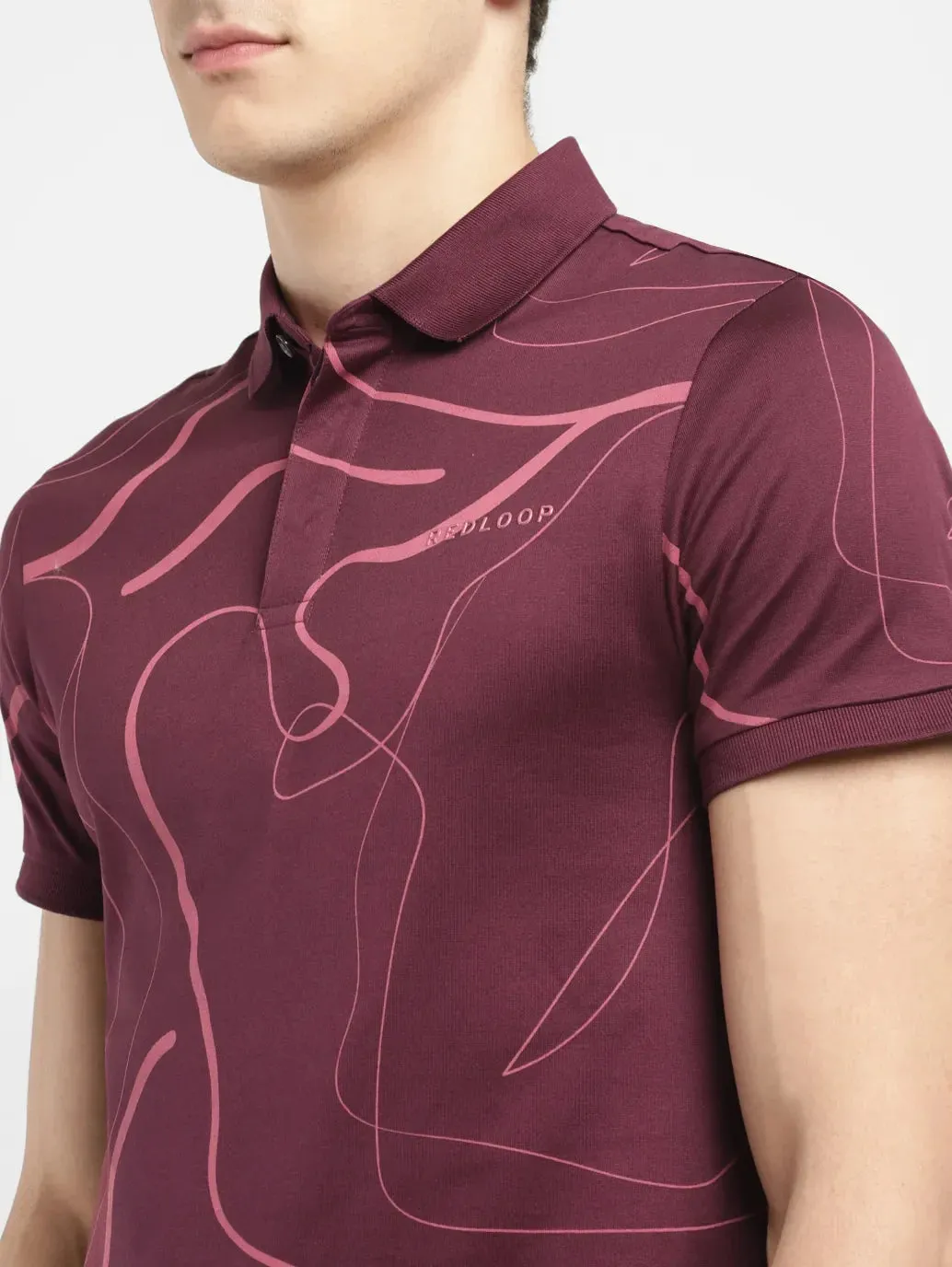 Men's Abstract Slim Fit Polo T-shirt