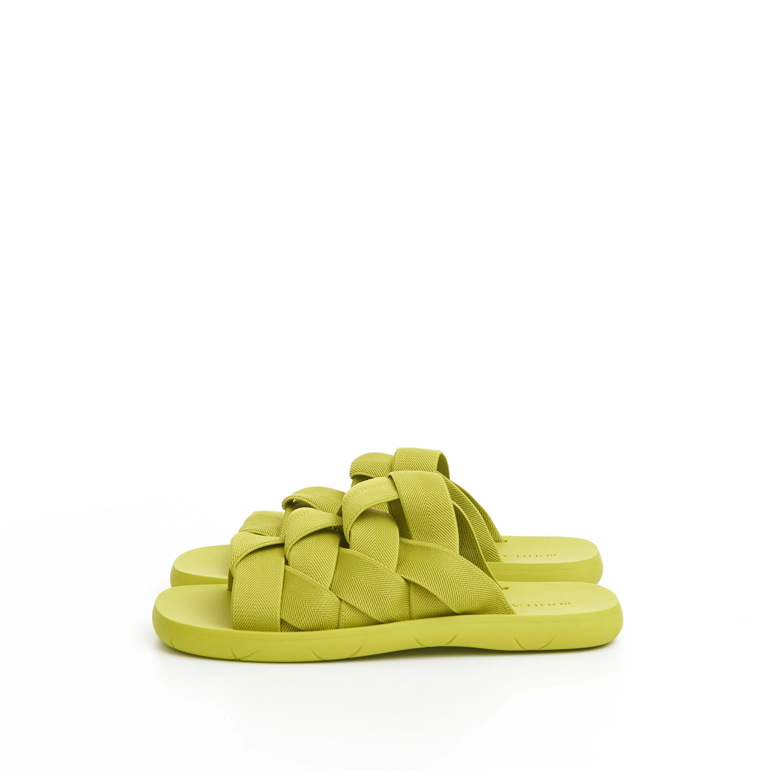 Men's Plat Mule Slide Sandals In Kiwi Green