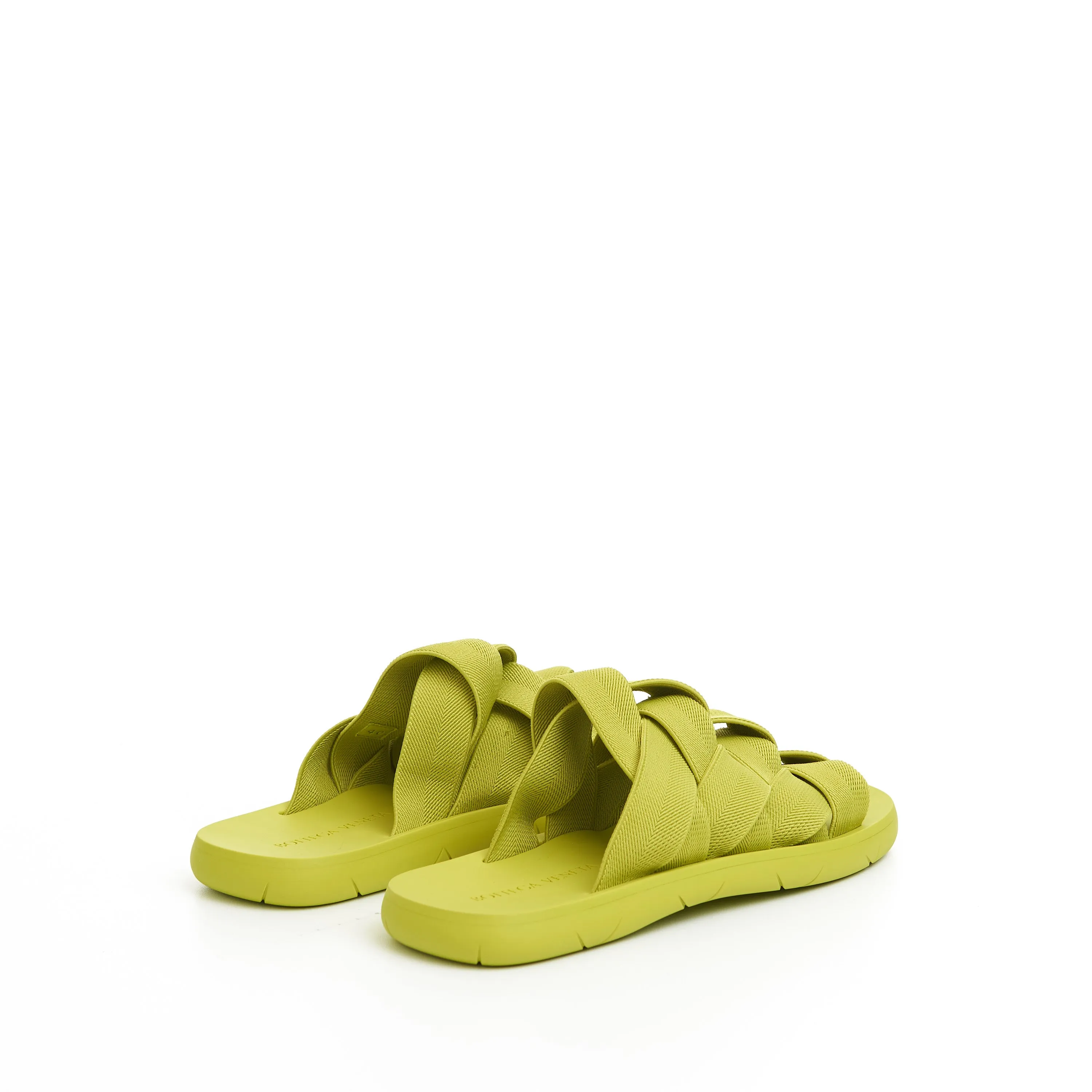 Men's Plat Mule Slide Sandals In Kiwi Green