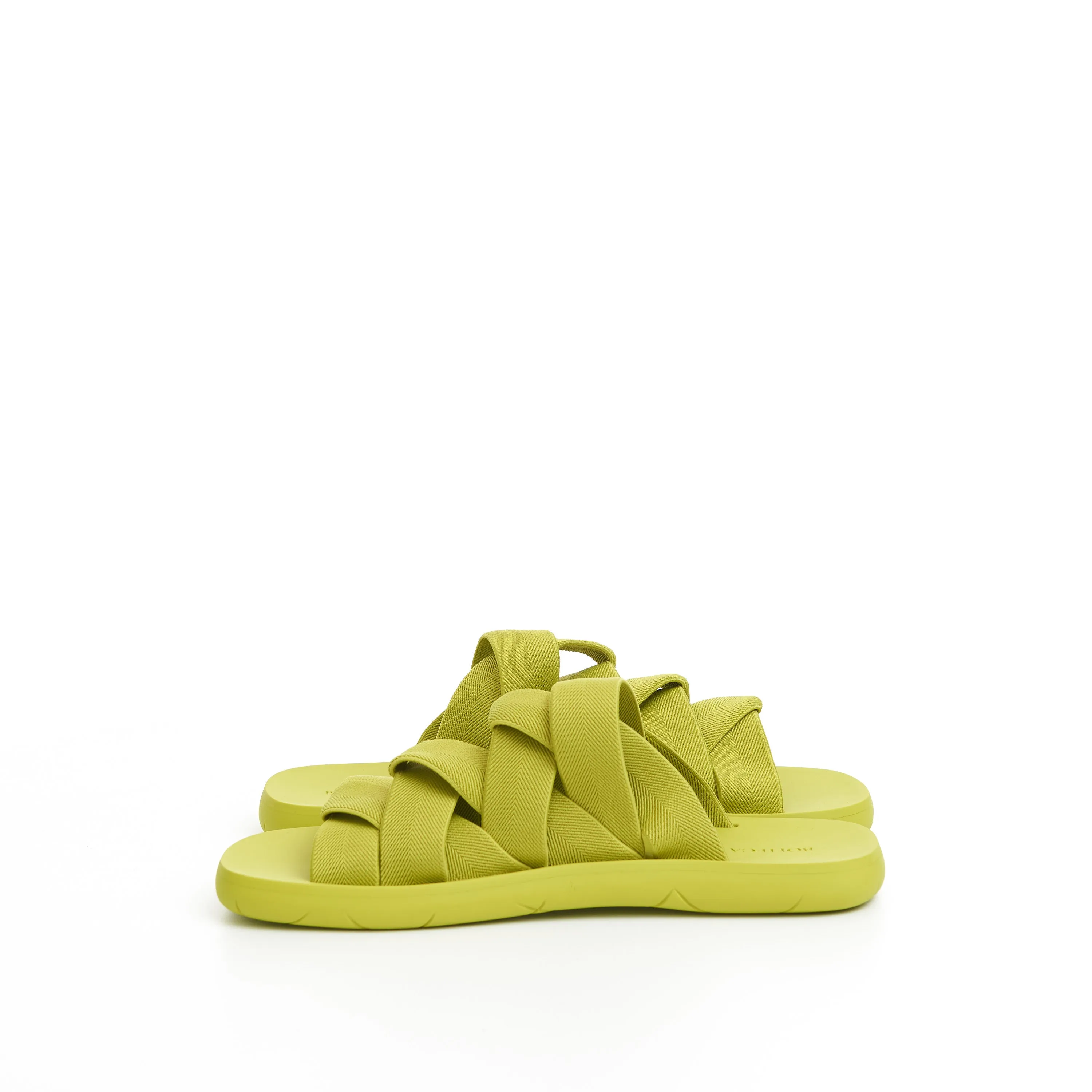 Men's Plat Mule Slide Sandals In Kiwi Green