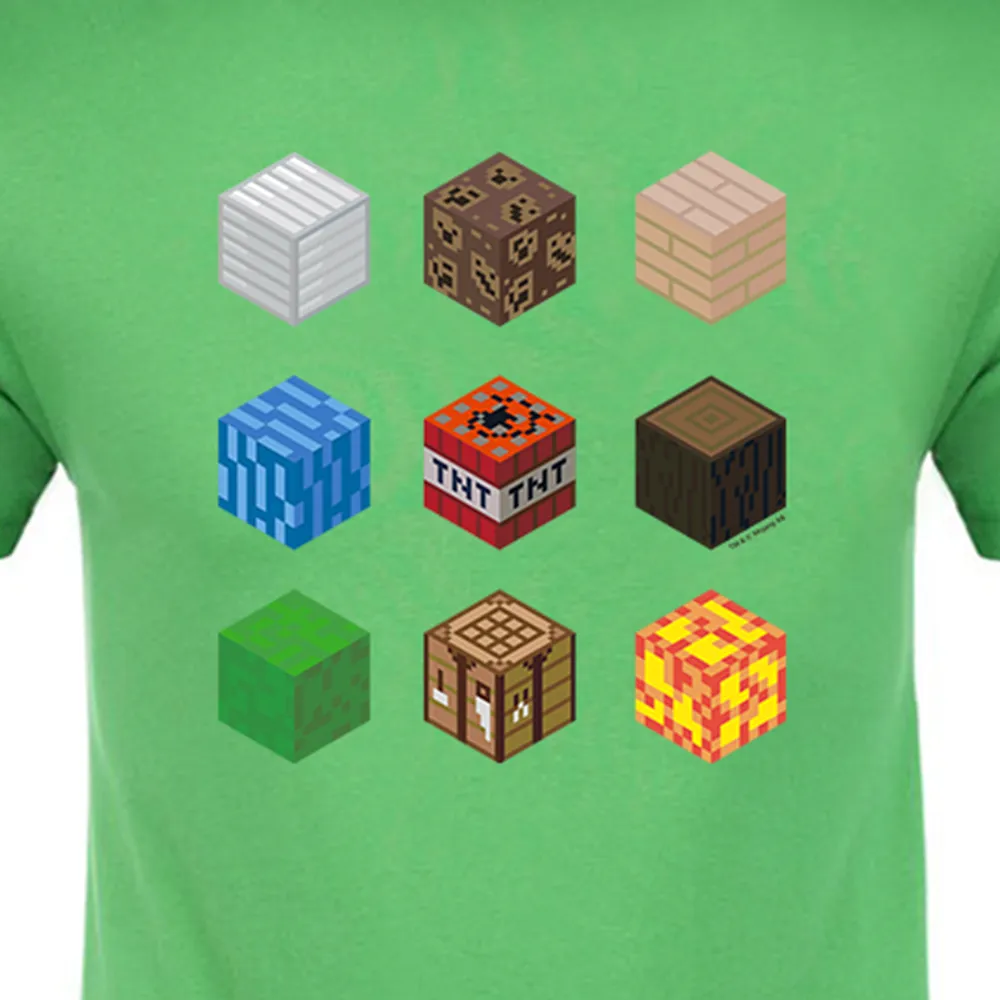 Minecraft Blocks Adult Short Sleeve T-Shirt