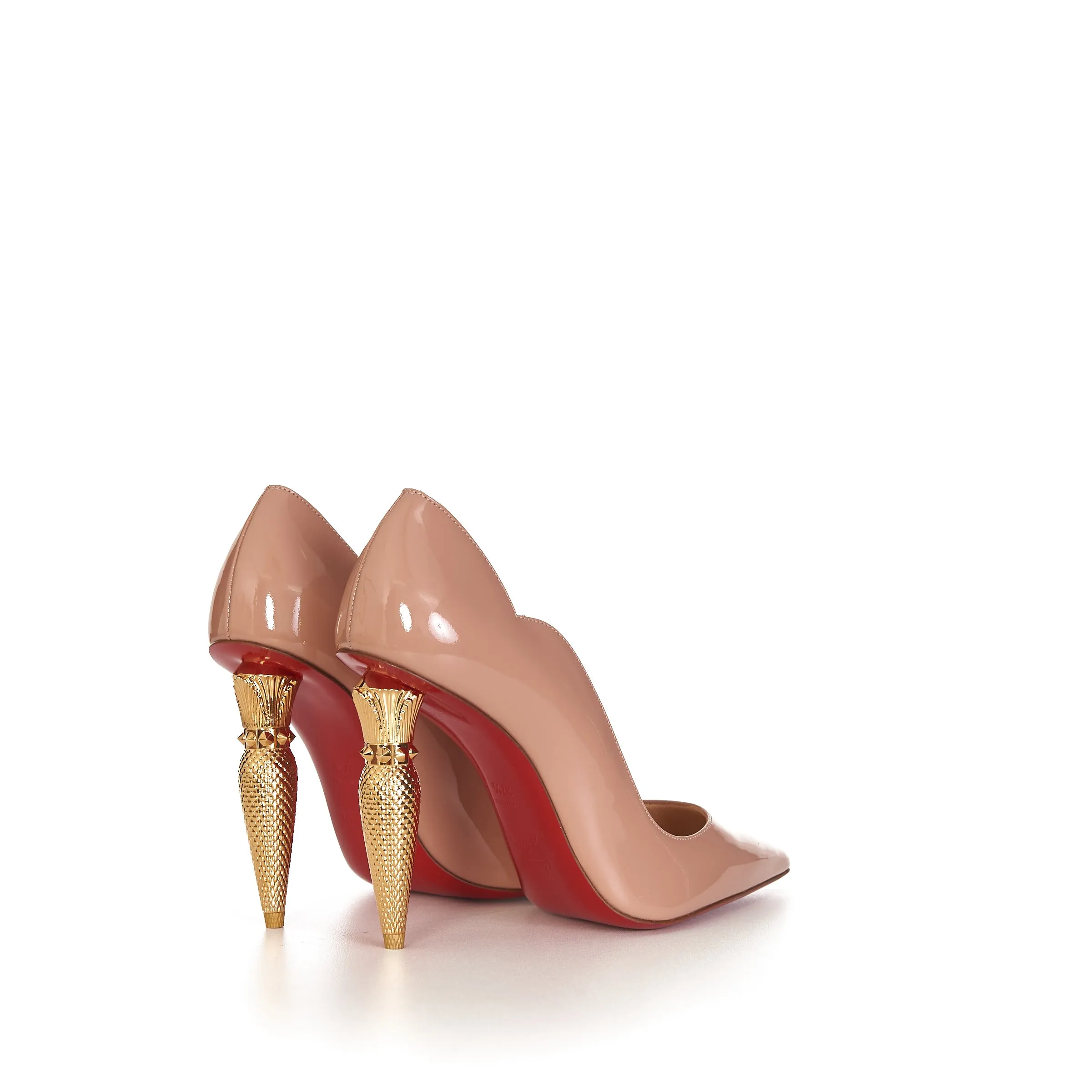 Nude Leather Lipchick Pump 100