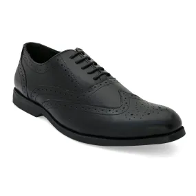 Mens Polished Black Leather Formal Brogues