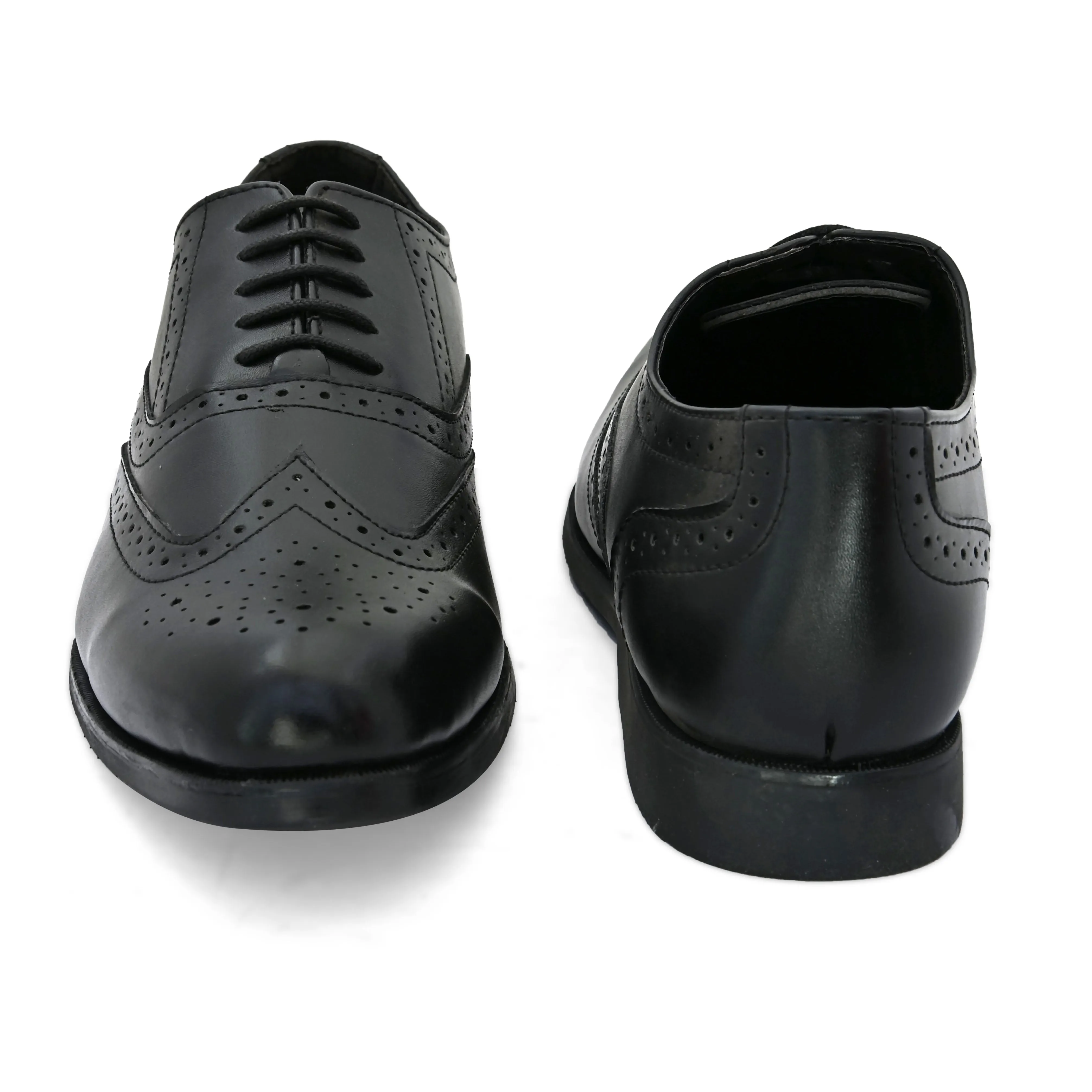 Mens Polished Black Leather Formal Brogues