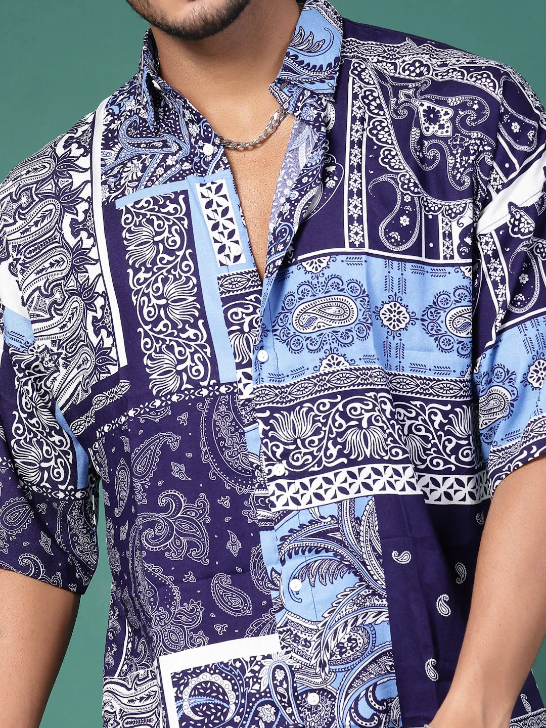 Oversized All Over Paisley Print Shirt