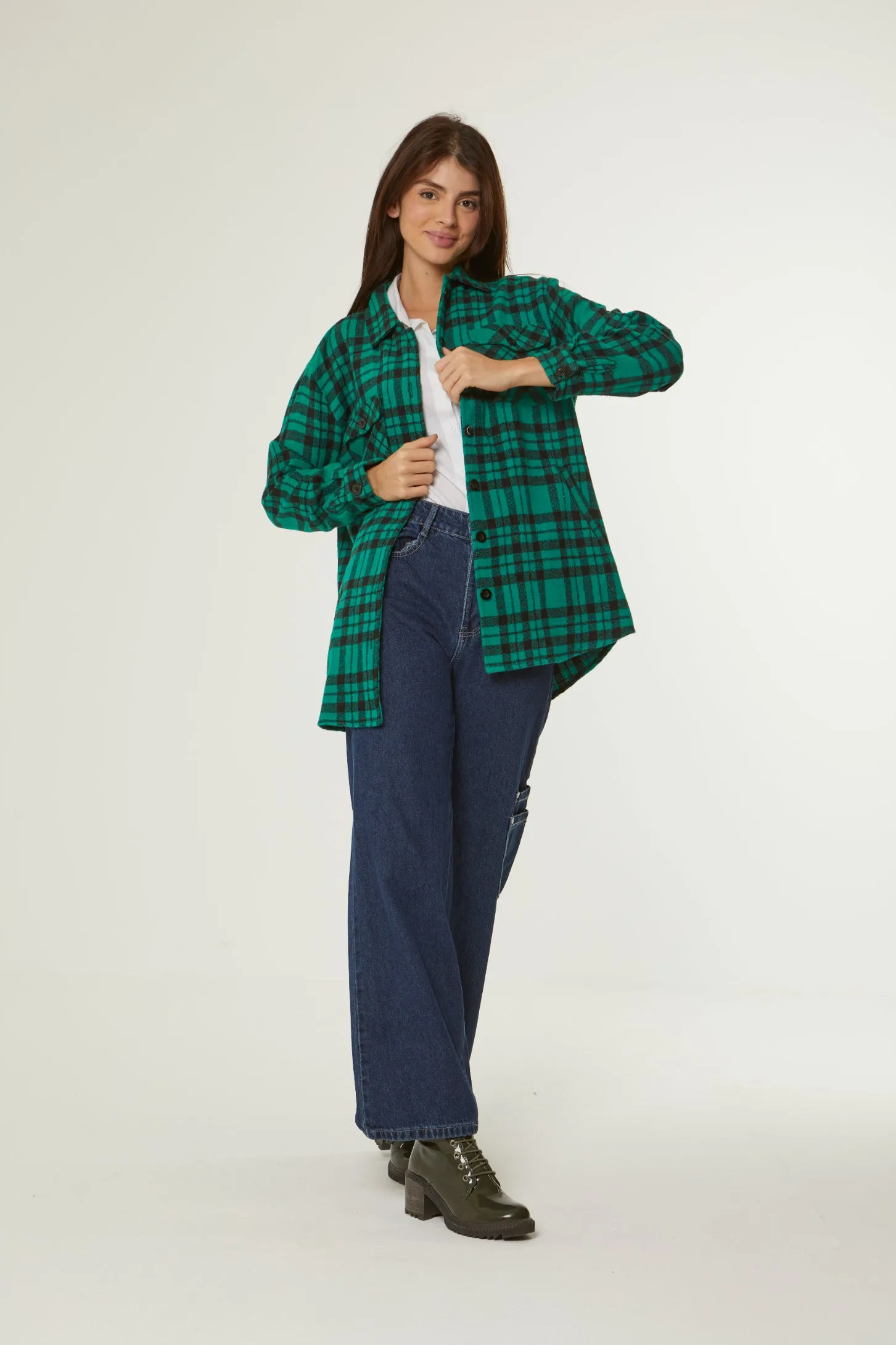 OVERSIZED FRONT POCKET SHIRT - GREEN