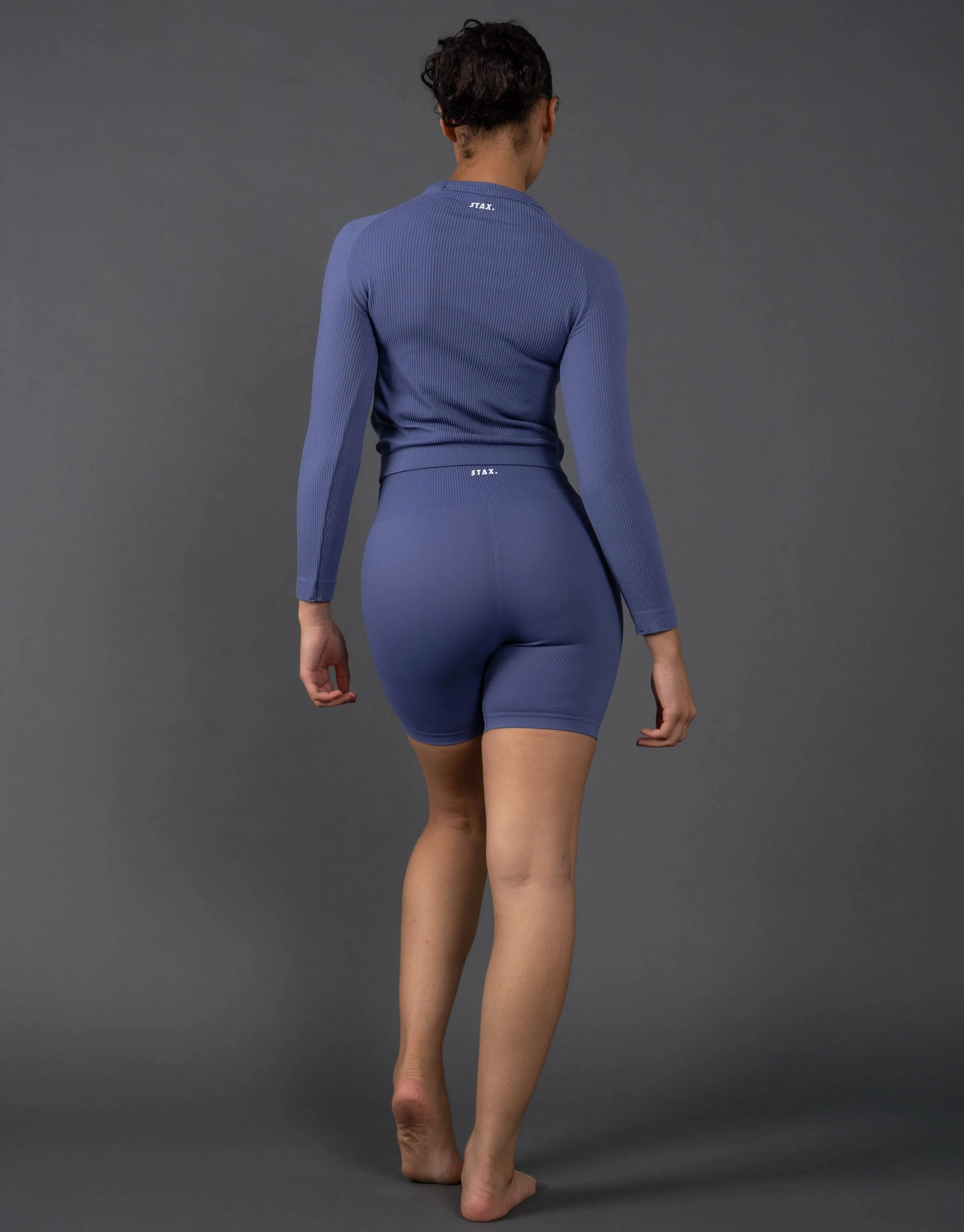 Premium Seamless Cut Out Long Sleeve Lounge V5.1 - Topaz