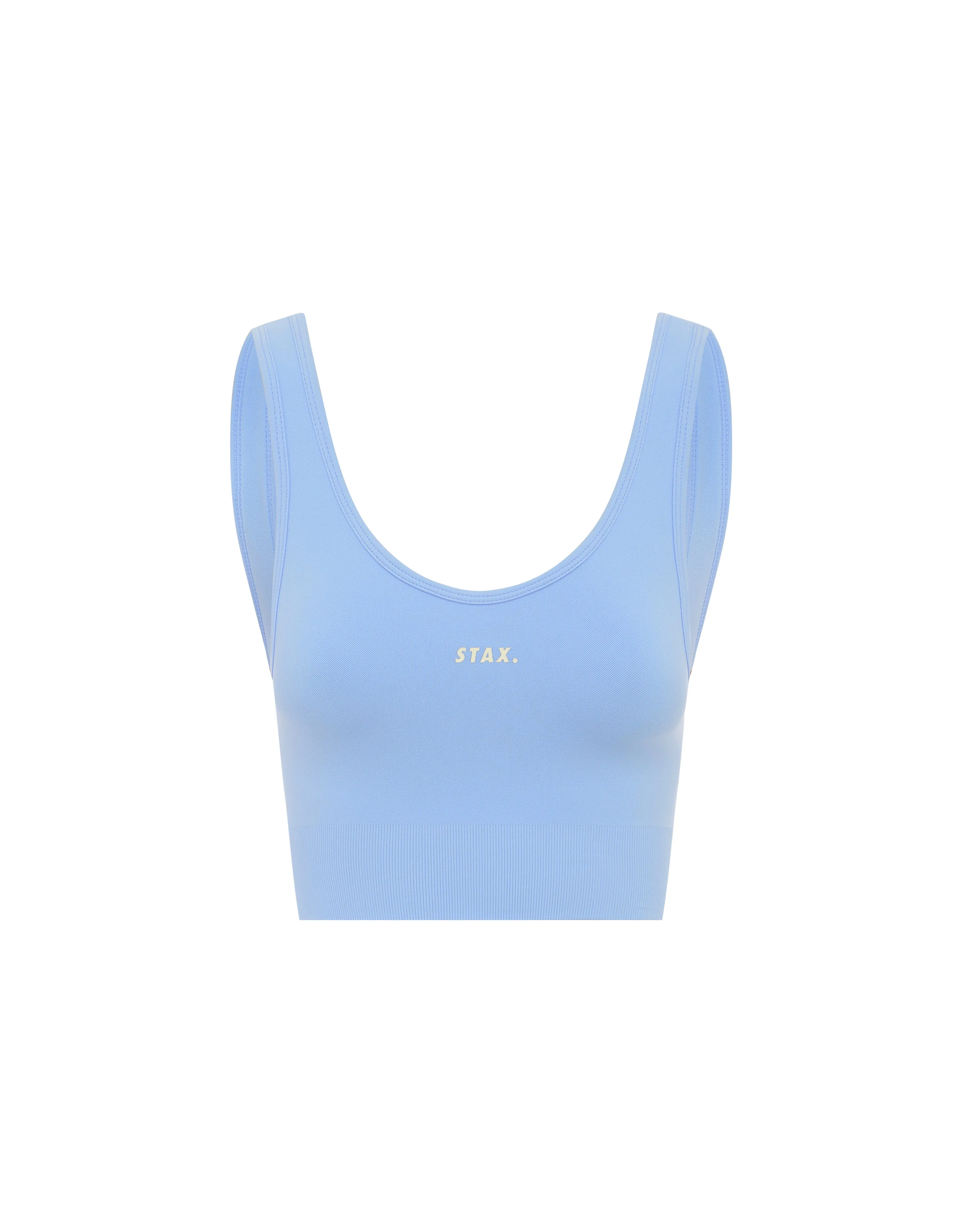 Premium Seamless Favourites Low Back Crop - Baby Blue