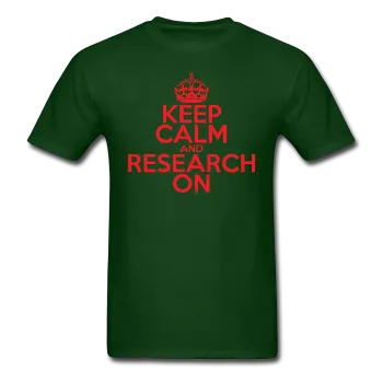 "Keep Calm and Research On" (red) - Men's T-Shirt