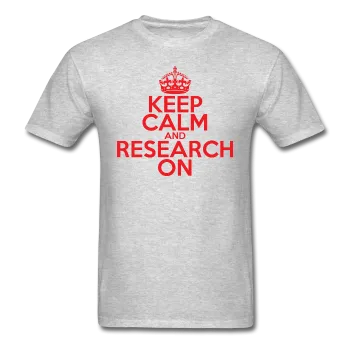 "Keep Calm and Research On" (red) - Men's T-Shirt