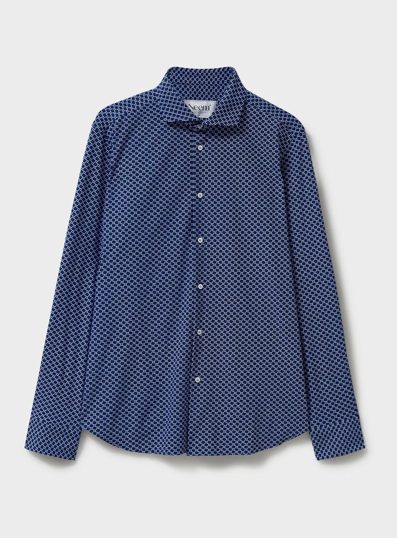 Recycled Italian Navy Square Cut Away Comfort Shirt