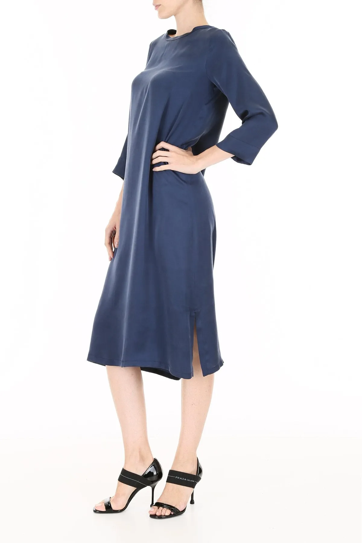 'S Max Mara Silk Round Neck Dress