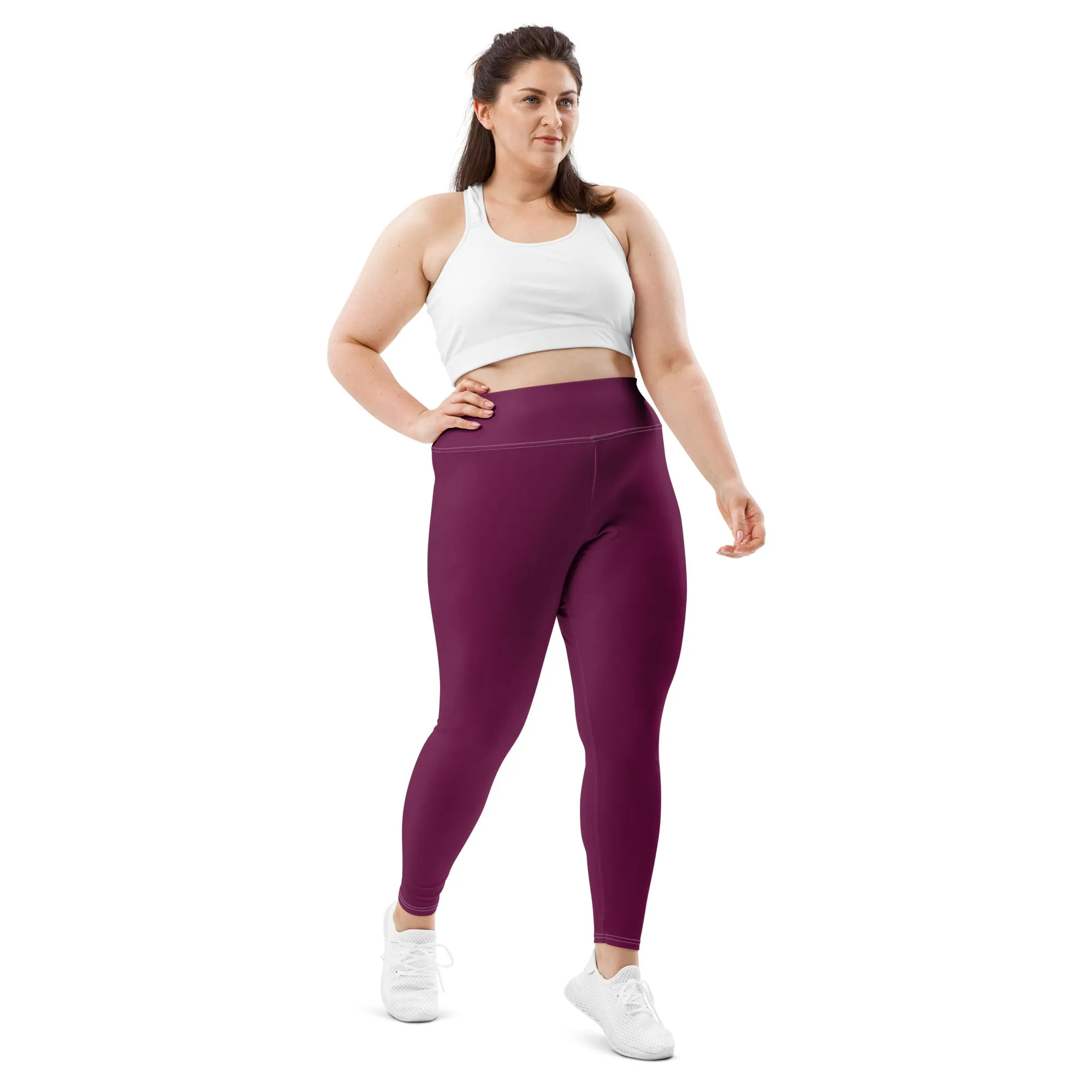 Sculpted Confidence: Plus Size Workout Leggings for Women - Tyrian Purple