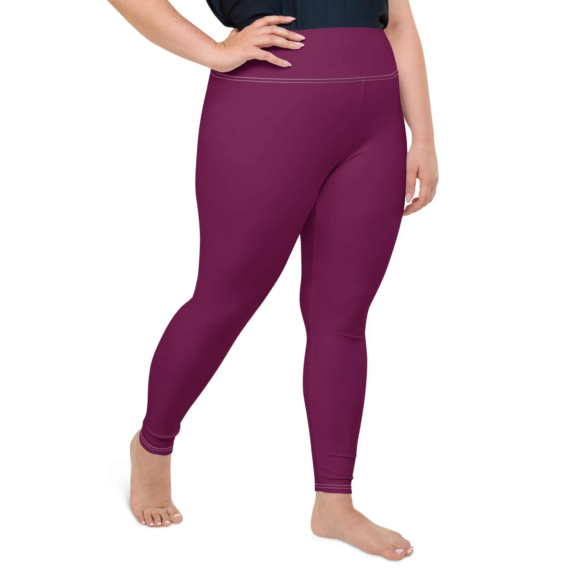 Sculpted Confidence: Plus Size Workout Leggings for Women - Tyrian Purple