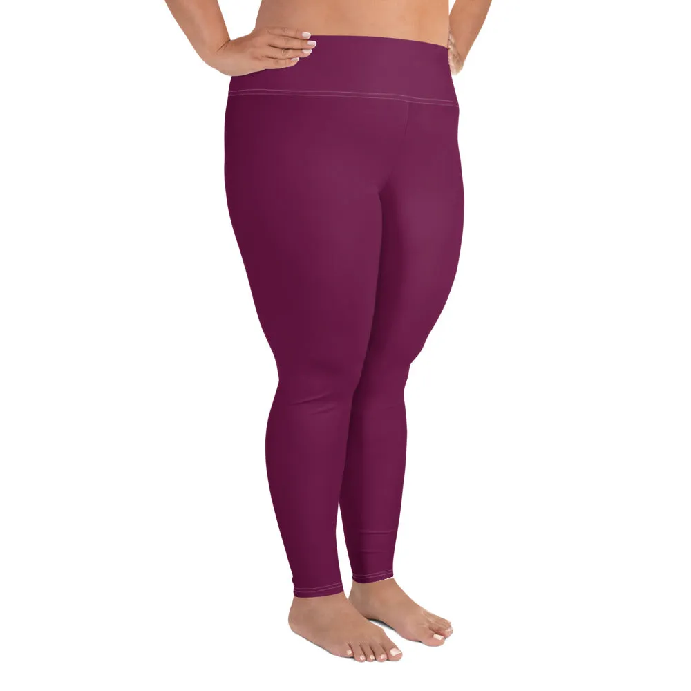 Sculpted Confidence: Plus Size Workout Leggings for Women - Tyrian Purple