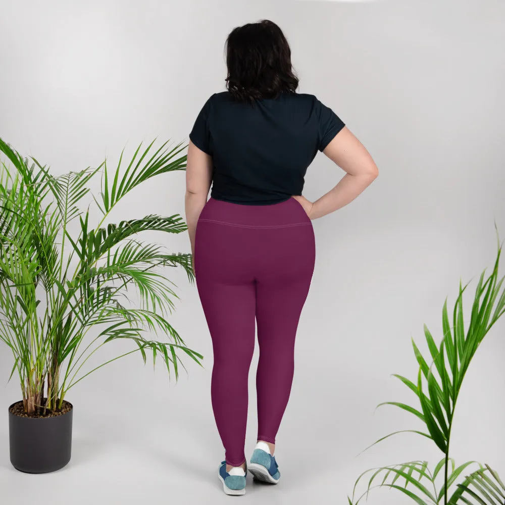 Sculpted Confidence: Plus Size Workout Leggings for Women - Tyrian Purple