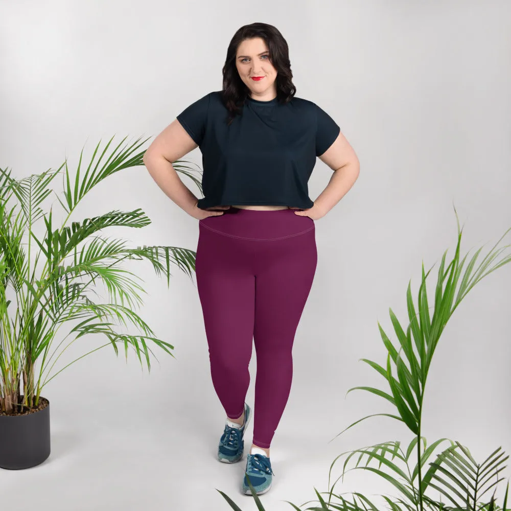 Sculpted Confidence: Plus Size Workout Leggings for Women - Tyrian Purple