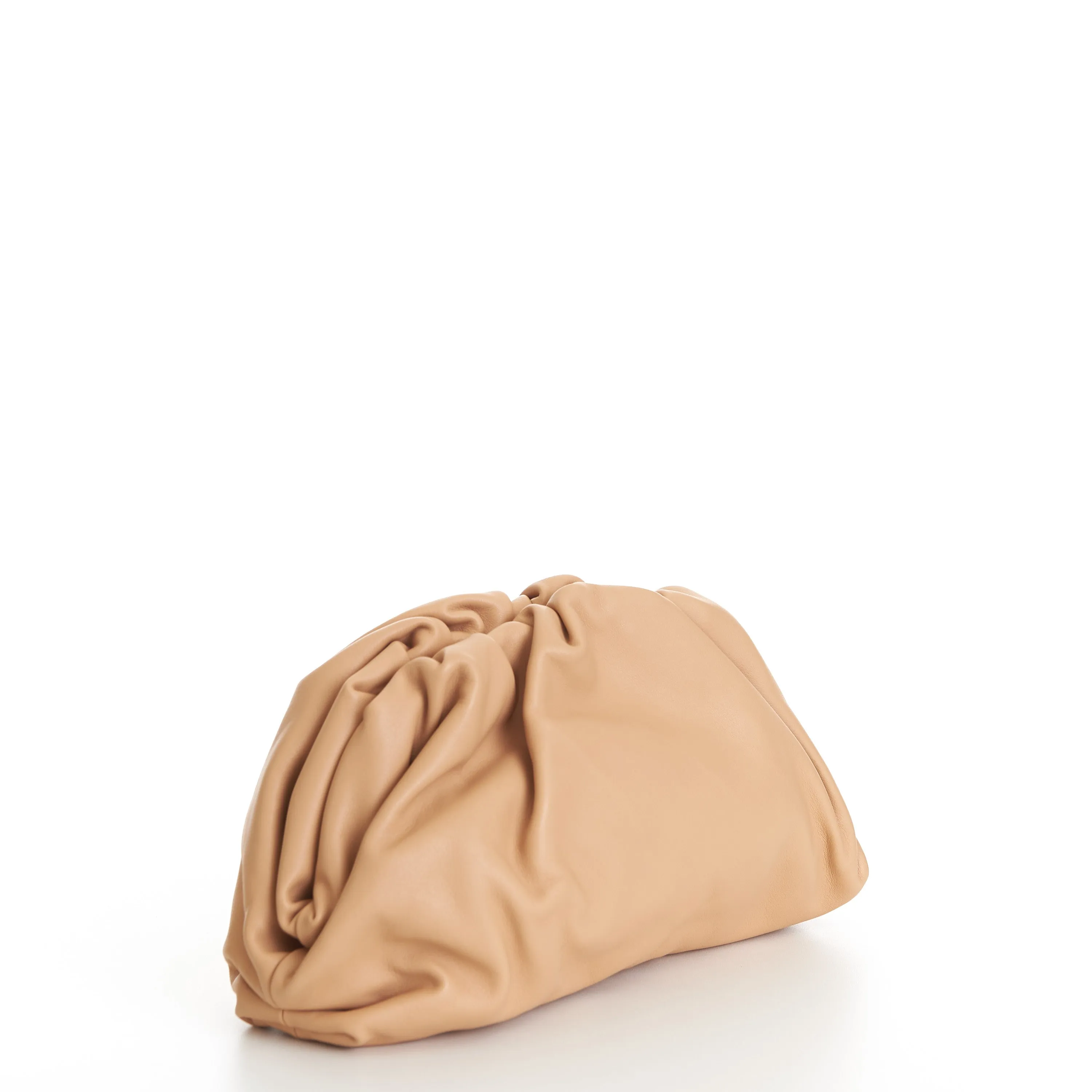 Teen Pouch Clutch Bag In Almond Calfskin Leather