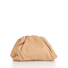 Teen Pouch Clutch Bag In Almond Calfskin Leather