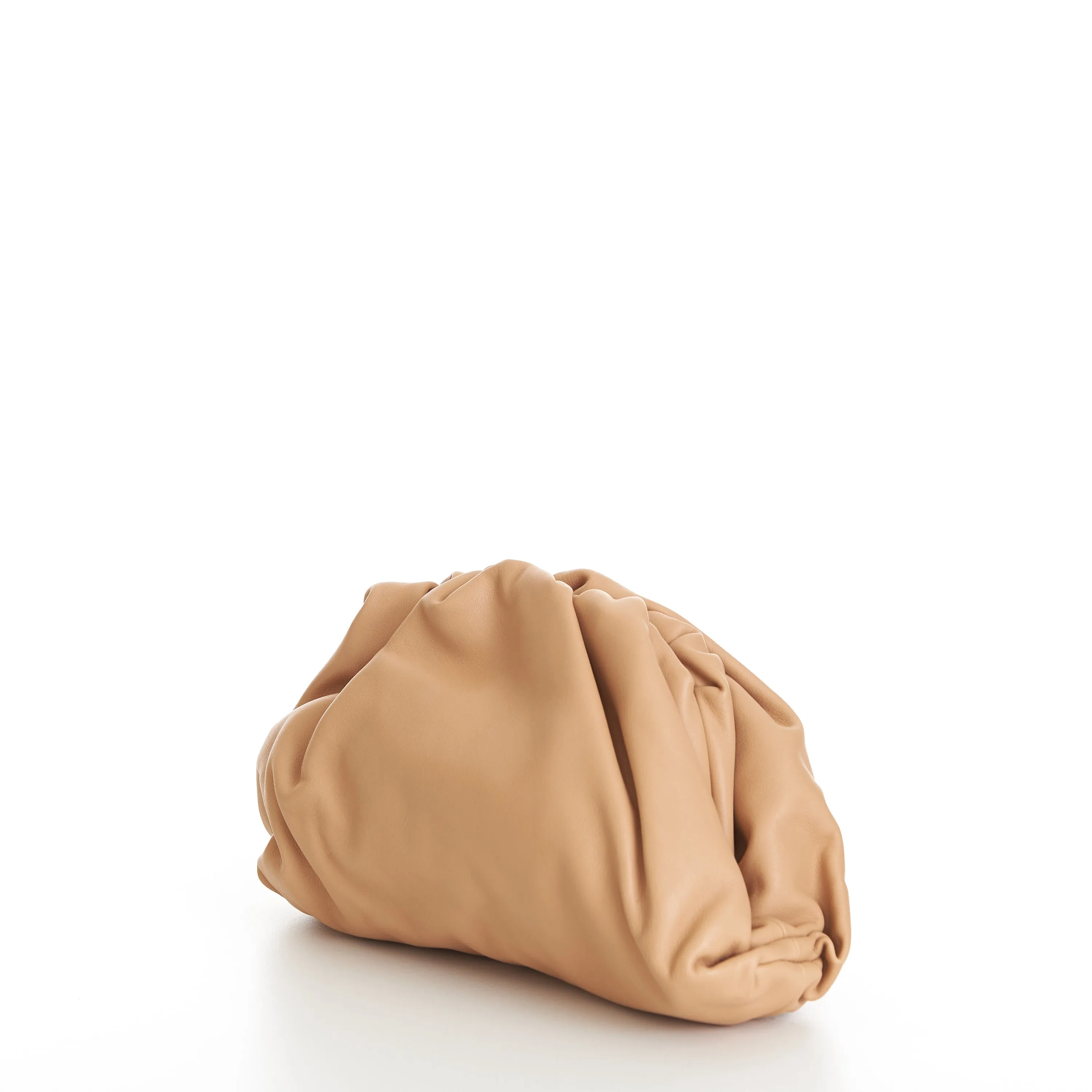 Teen Pouch Clutch Bag In Almond Calfskin Leather